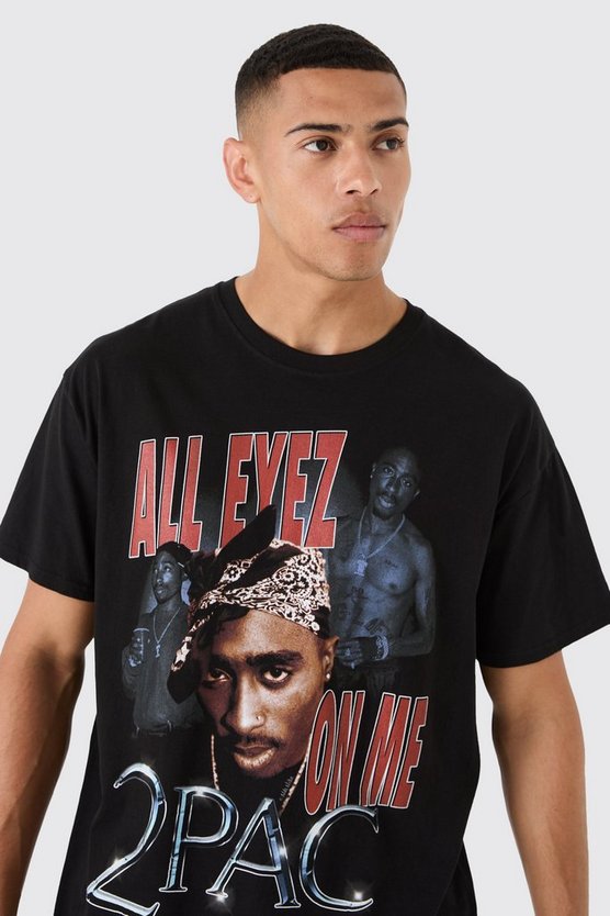 Oversize T-Shirt mit Tupac-Print