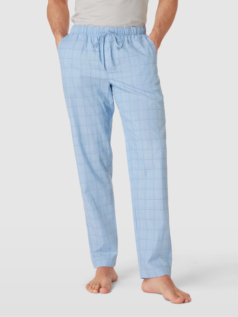 Pyjama-Hose mit Karomuster Modell 'Ian' in hellblau