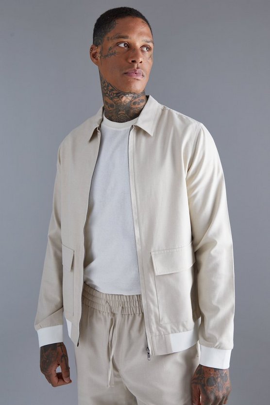 Harrington-Jacke aus Leinen