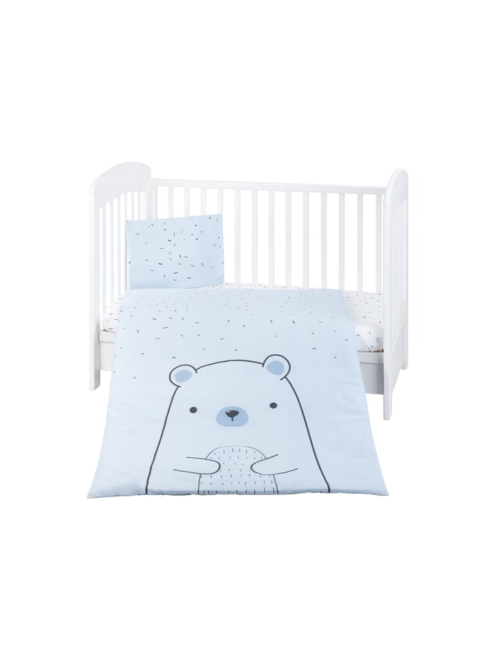 Kikkaboo Bettwäsche Bär 3-tlg. 135 x 95 in blau günstig kaufen onesize