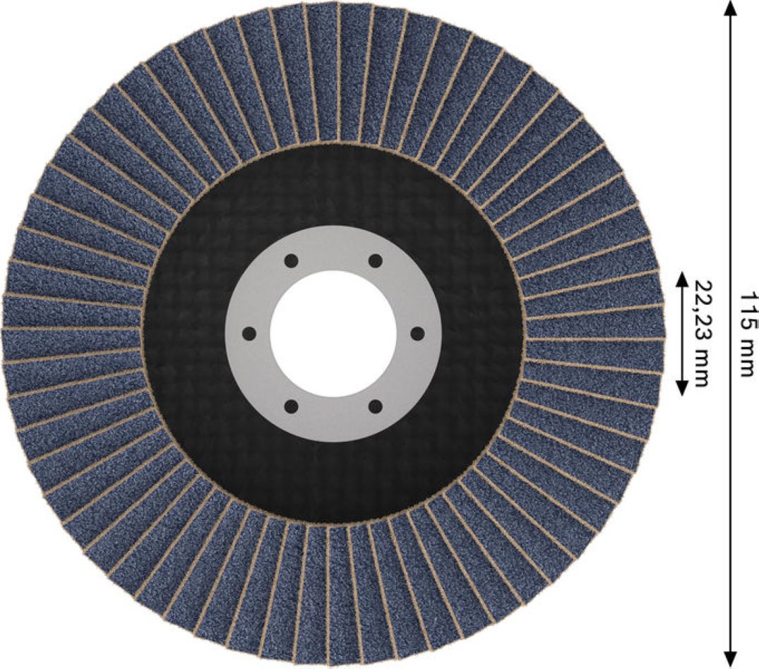 Bosch Blue Accessories 2608626122 Lamellslipeskive X451 Multi Material Ø115 mm korning 40 rettvinklet versjon