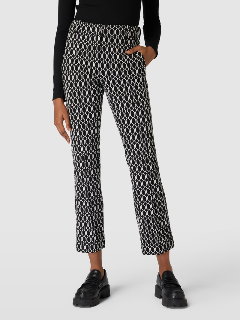 Hose mit Allover-Muster Modell 'TWIGGY' in schwarz