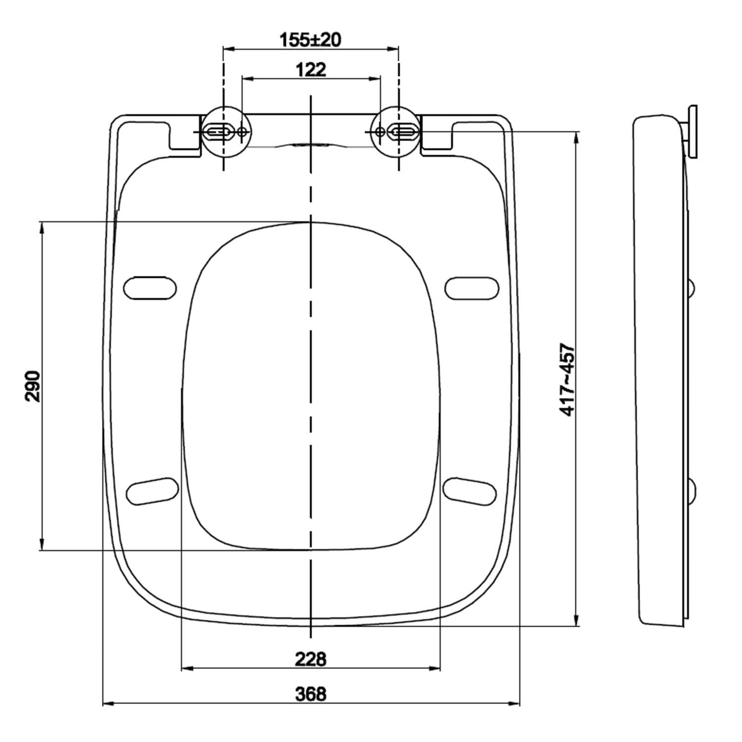 blumfeldt WC-Sitz Lamera Toilettendeckel eckige Form Absenkautomatik antibakteriell, Absenkautomatik, antibakterielle Oberfläche, Quick-Release-Funktion