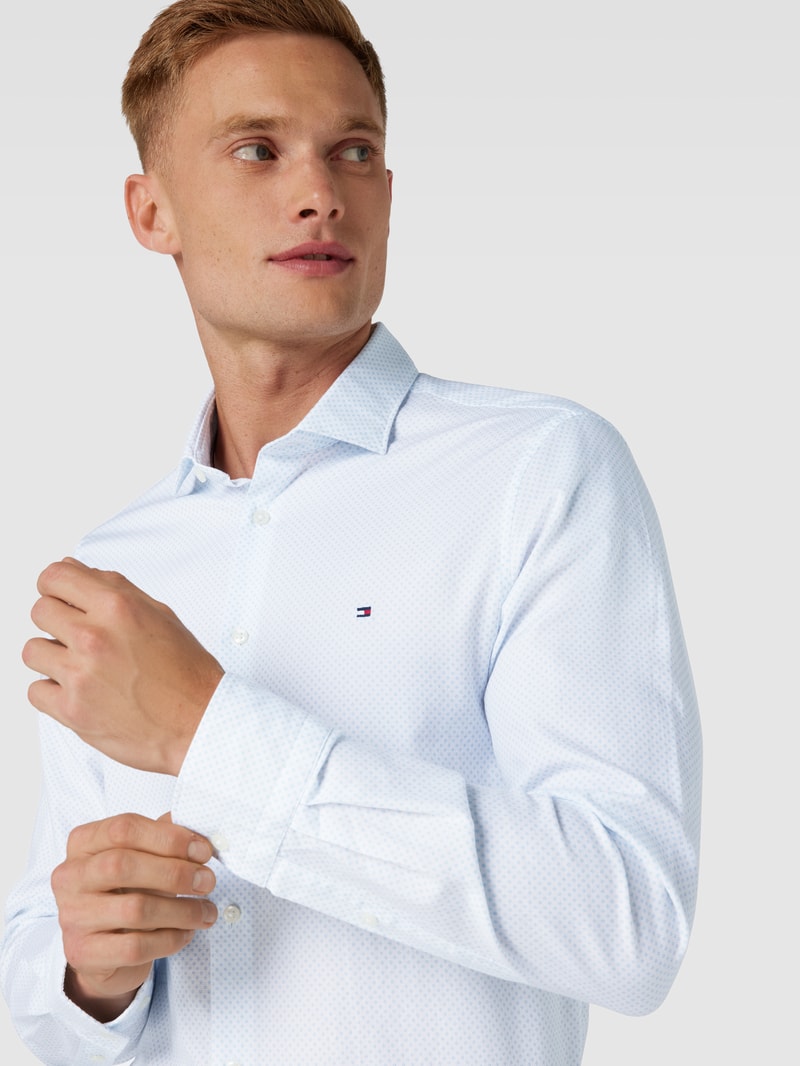 Slim Fit Business-Hemd mit Kentkragen in bleu