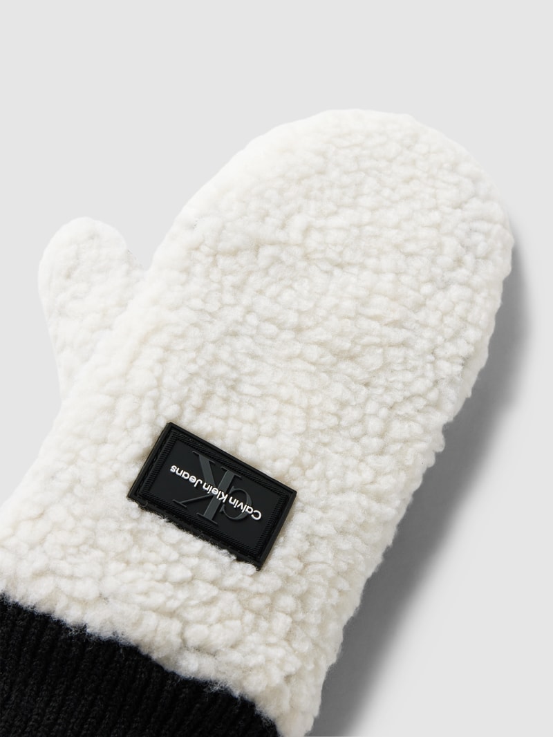Handschuhe mit Label-Detail in offwhite