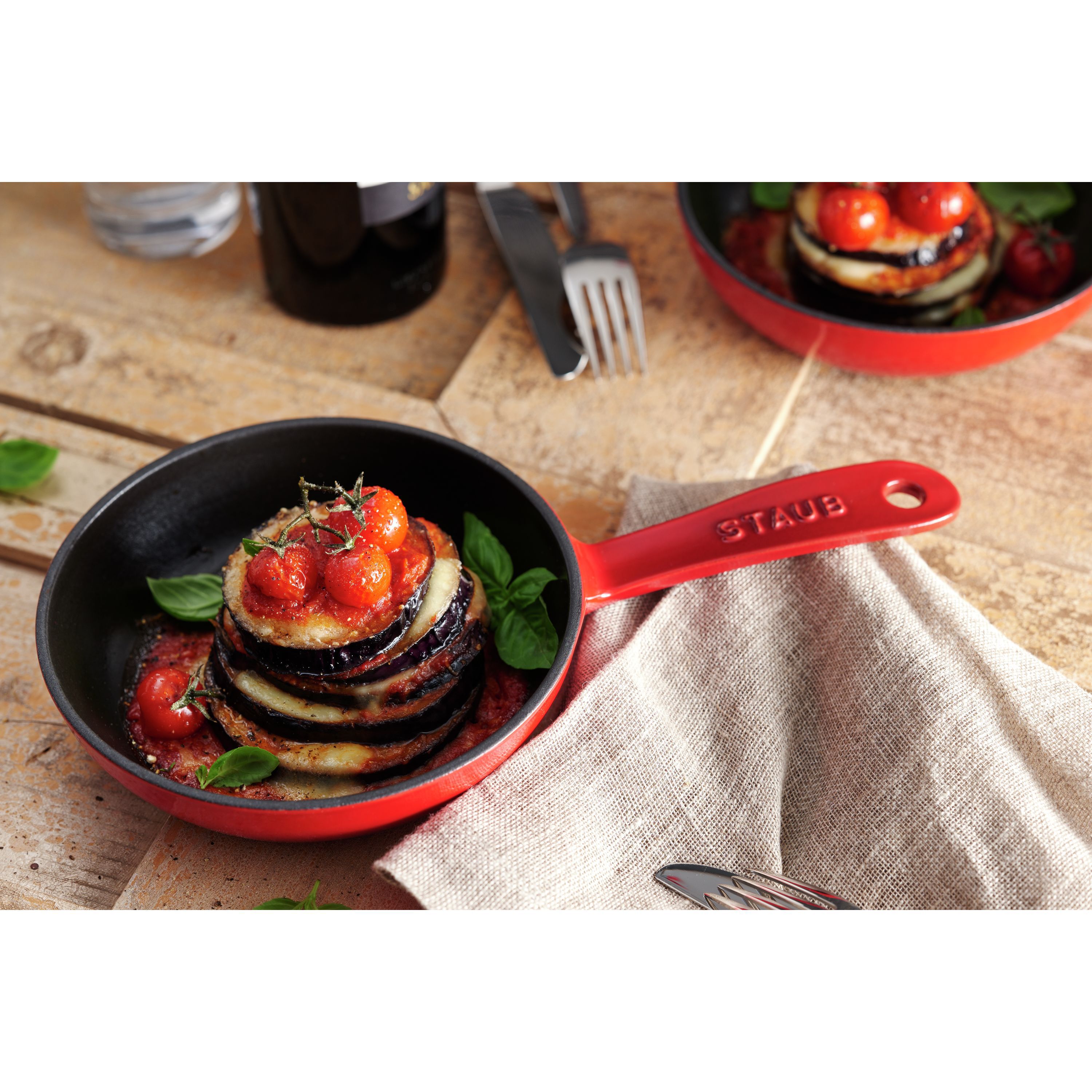 Bratpfanne 16 cm, Gusseisen, Kirsch-Rot