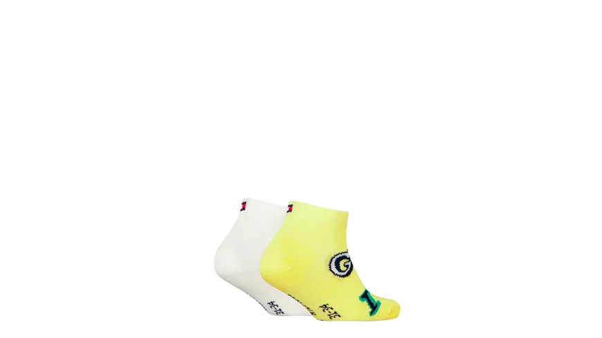 TOMMY HILFIGER Kinder Sneaker Socken Aop Letter 2er Pack yellow