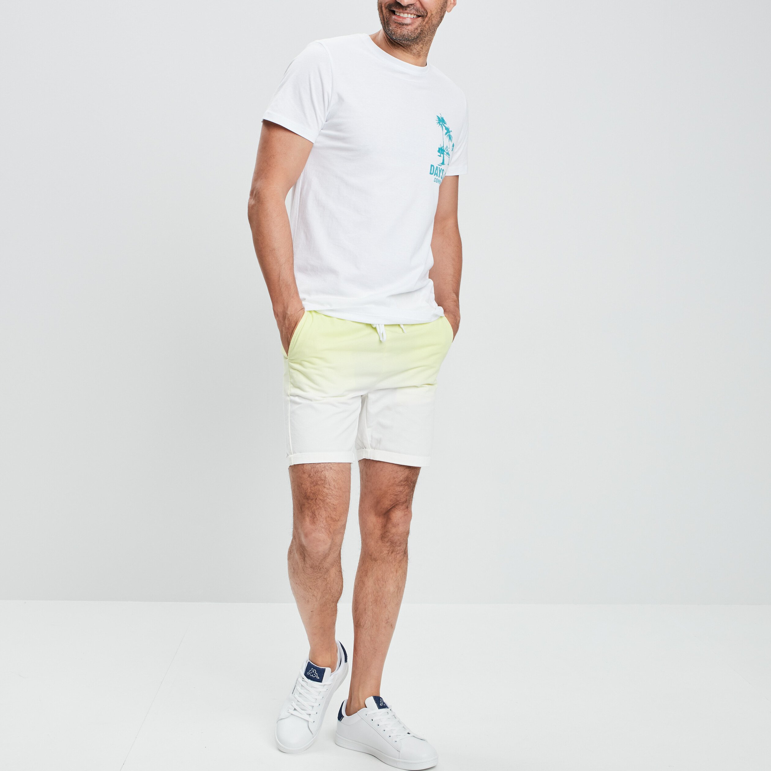 Bermuda straight à coulisse jaune clair homme | La Halle