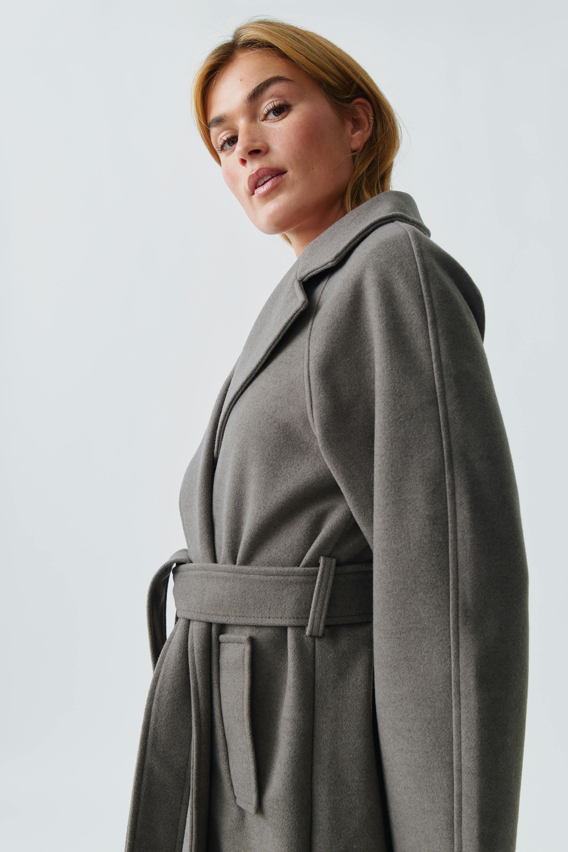 Belted long coat