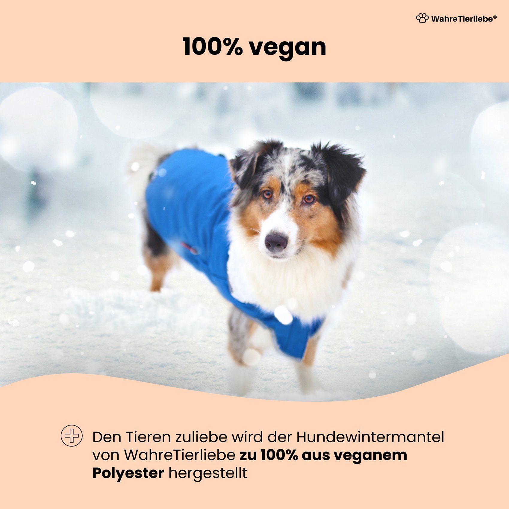 Wahre Tierliebe Hundejacke Premium Hunde Winterjacke, atmungsaktiver Mantel, Kälteschutz -25 Grad, Verschiedene Größen und Farben, extra warm dank fleece Füllung