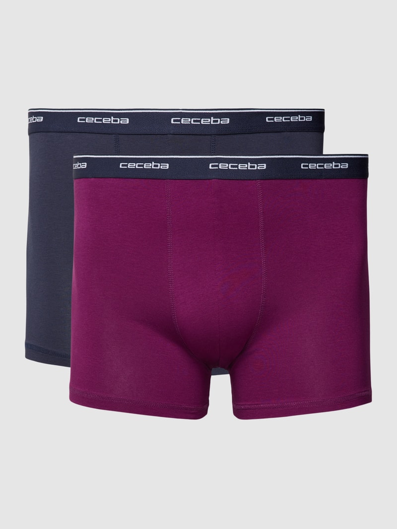 PLUS SIZE Trunks mit Label-Bund Modell 'MONZA' im 2er-Pack in purple