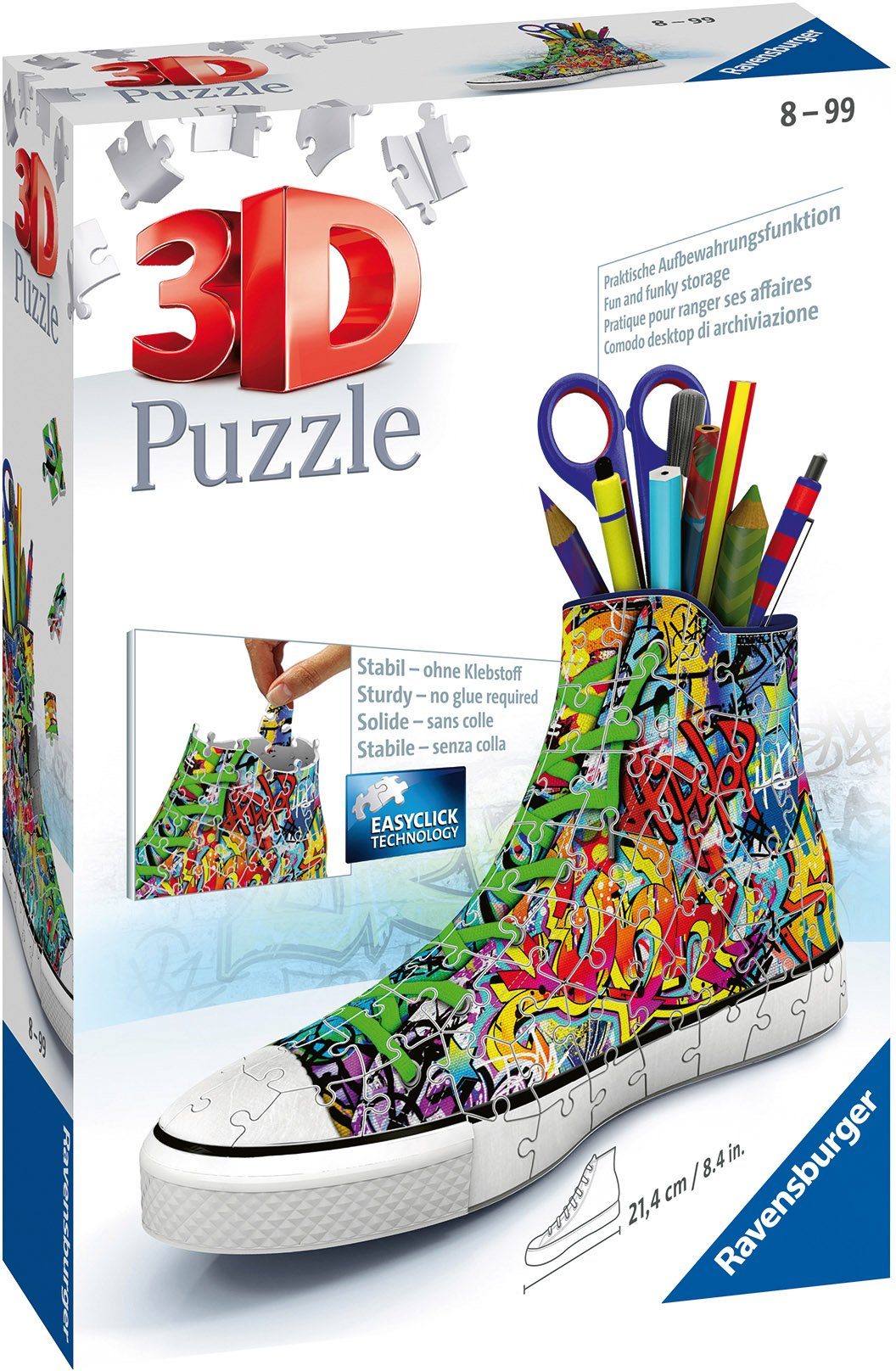 Ravensburger 3D-Puzzle Sneaker Graffiti Style, 108 Puzzleteile, Made in Europe, FSC® - schützt Wald - weltweit