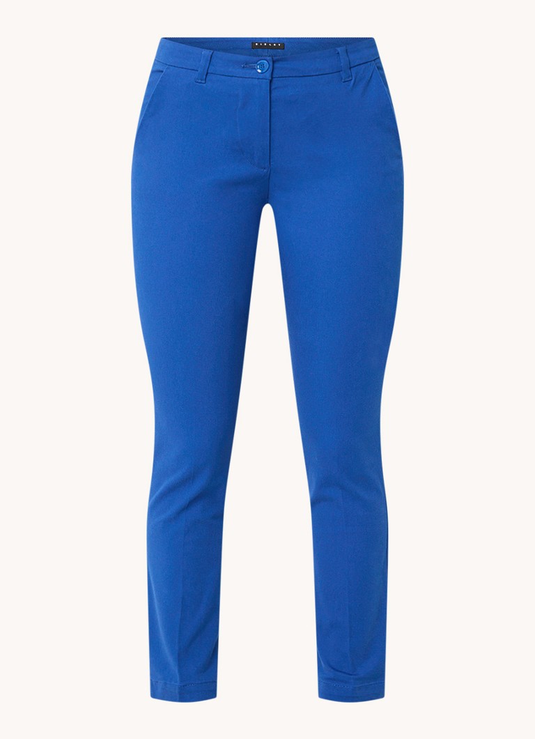 Benetton Mid waist slim fit chino with side pockets