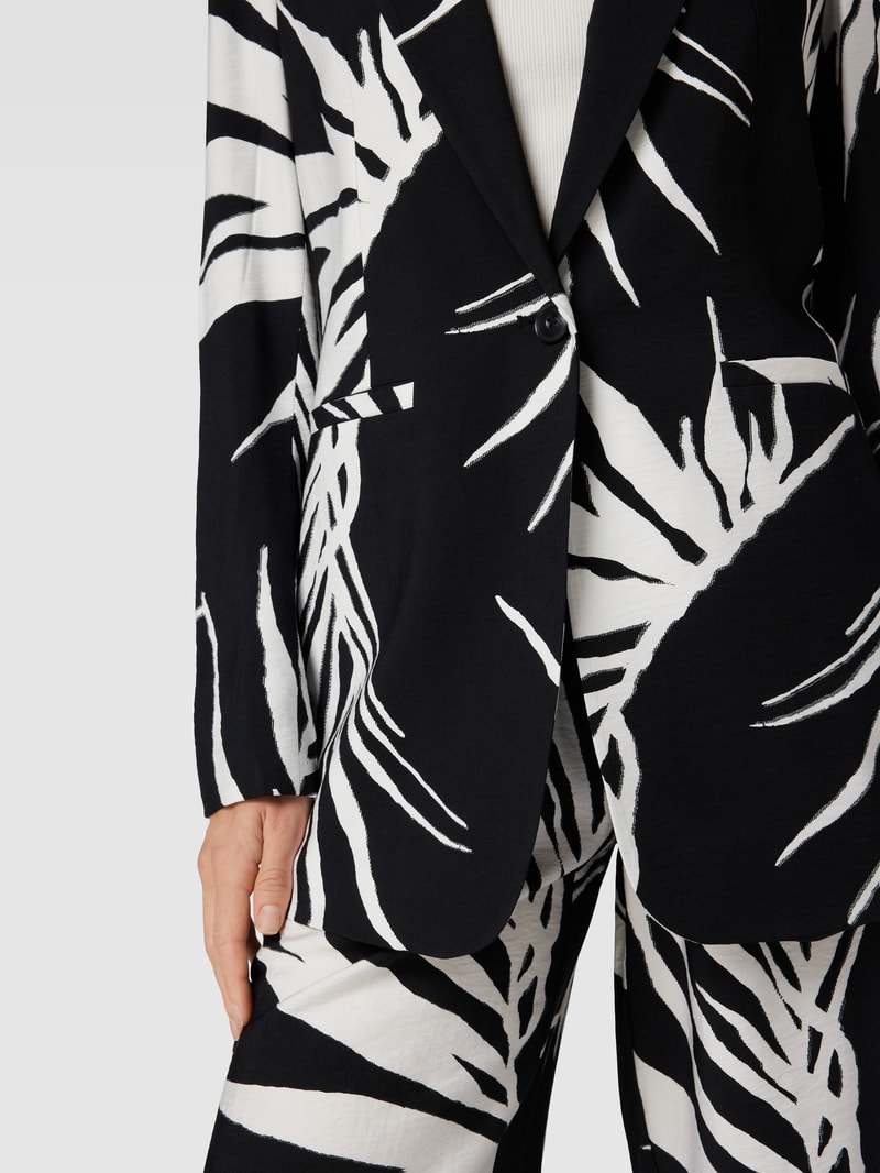 Blazer mit Allover-Print in schwarz