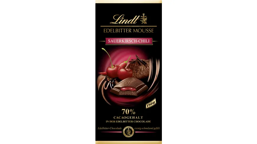 Lindt Edelbitter Mousse Sauerkirsch-Chili 70% Cacao 150 g