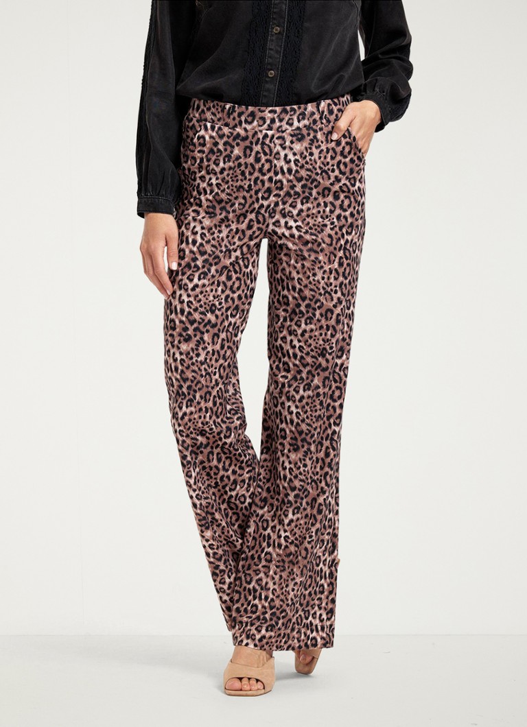 Pantaloni evazați cu talie înaltă de la Studio Anneloes Marilon și imprimeu leopard