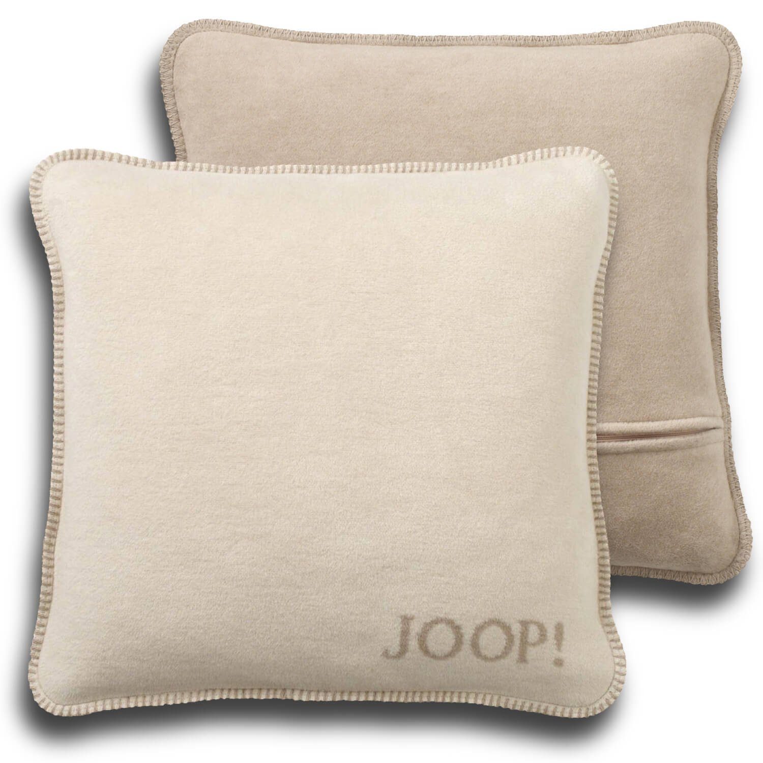Joop! Dekokissen Kissenhülle UNI Doubleface 50x50 cm, Joop!-Buchstaben, Wendeoptik