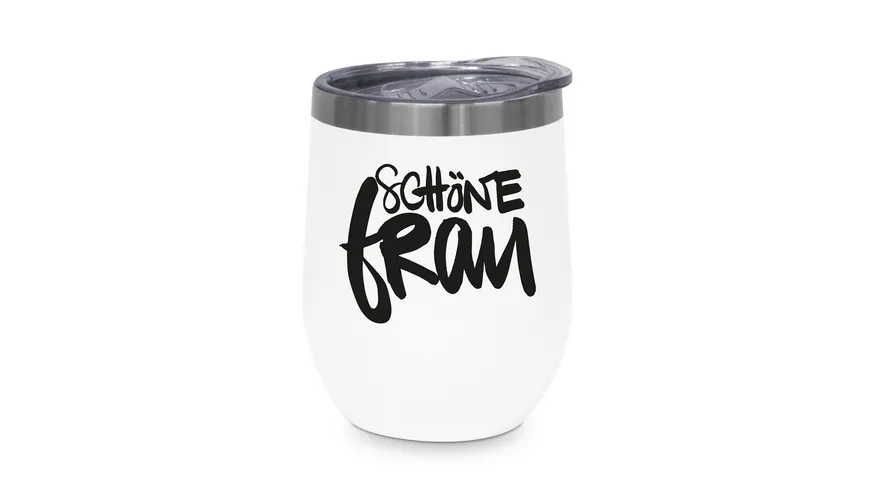 Design@Home Thermobecher Schöne Frau 0,35l weiß/ schwarz