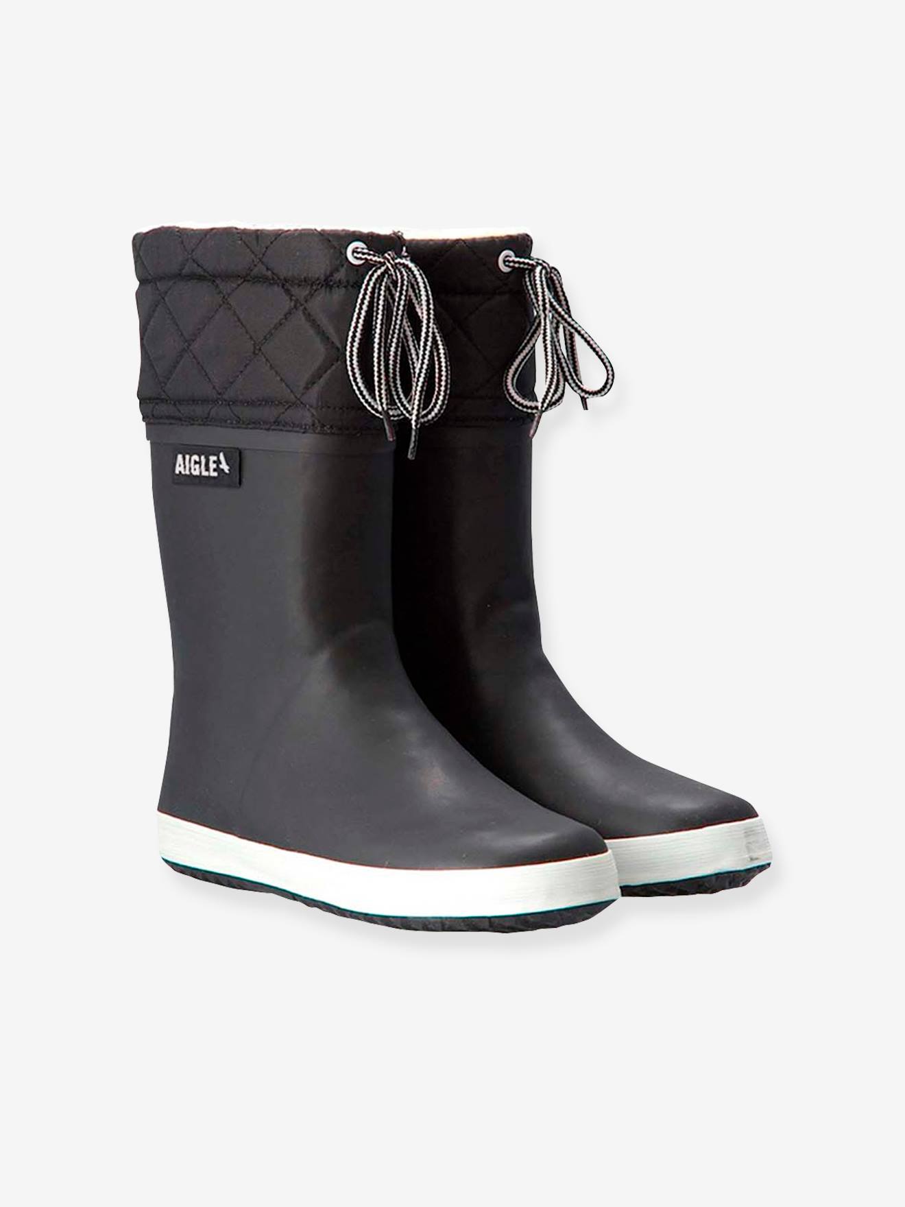 Bottes de pluie fourrées enfant Lolly Pop Giboulée AIGLE® marine blanc
