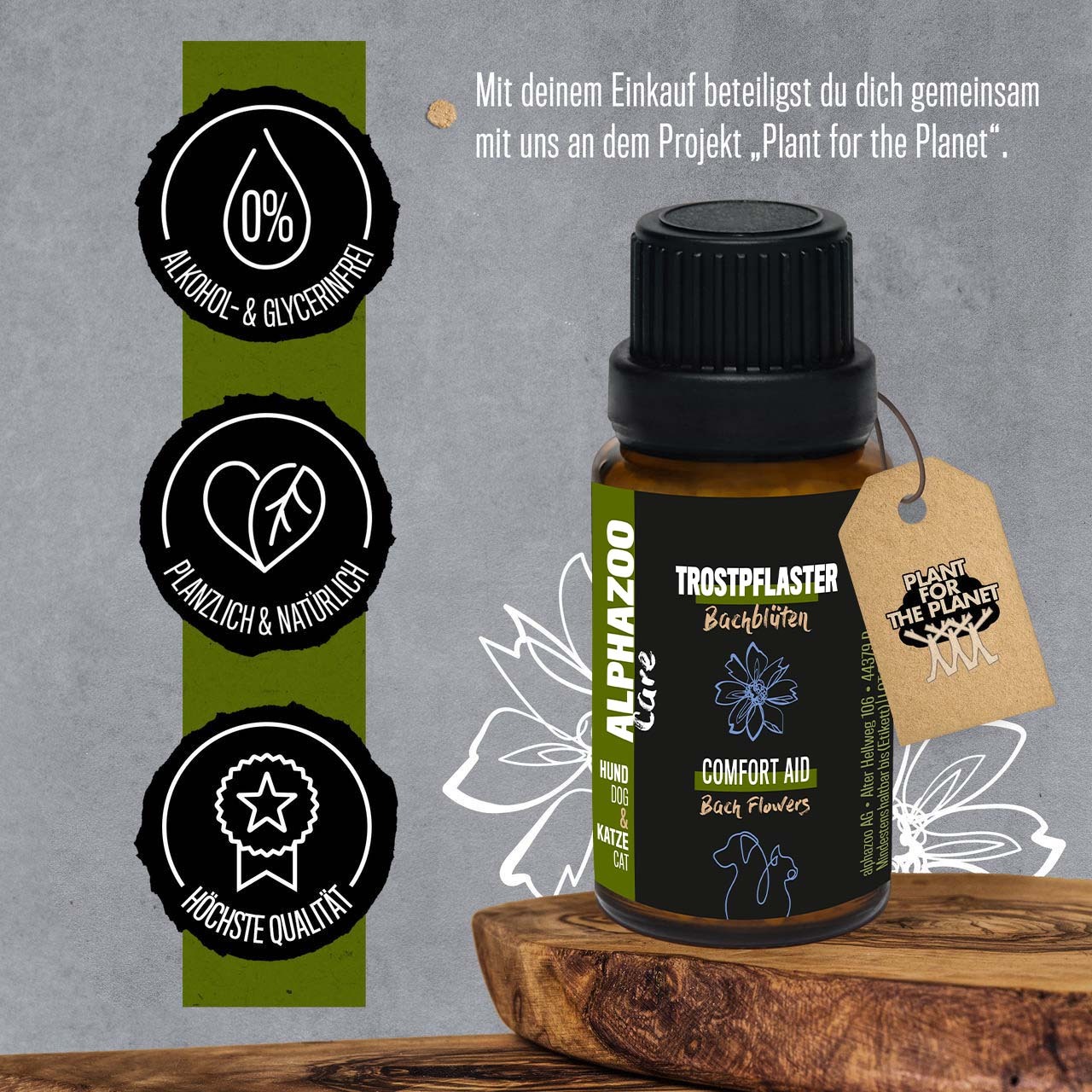 ALPHAZOO Ergänzungsfutter & Aufzucht ALPHAZOO Trostpflaster Bachblüten, Globuli für Hunde und Katzen