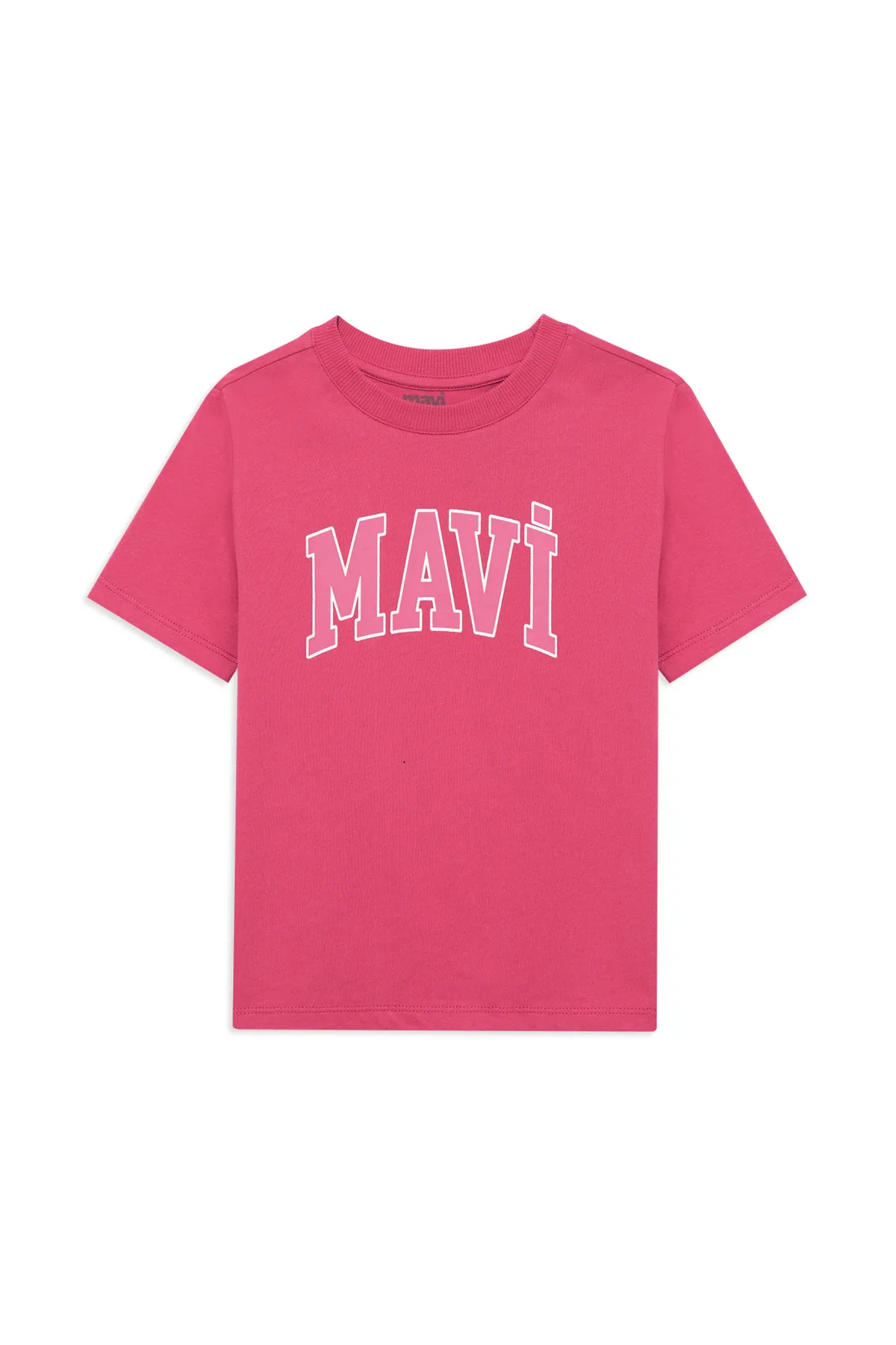 Mavi  Rosafarbenes T-Shirt mit Logo-Print, reguläre Passform / normaler Schnitt 7610109-71088