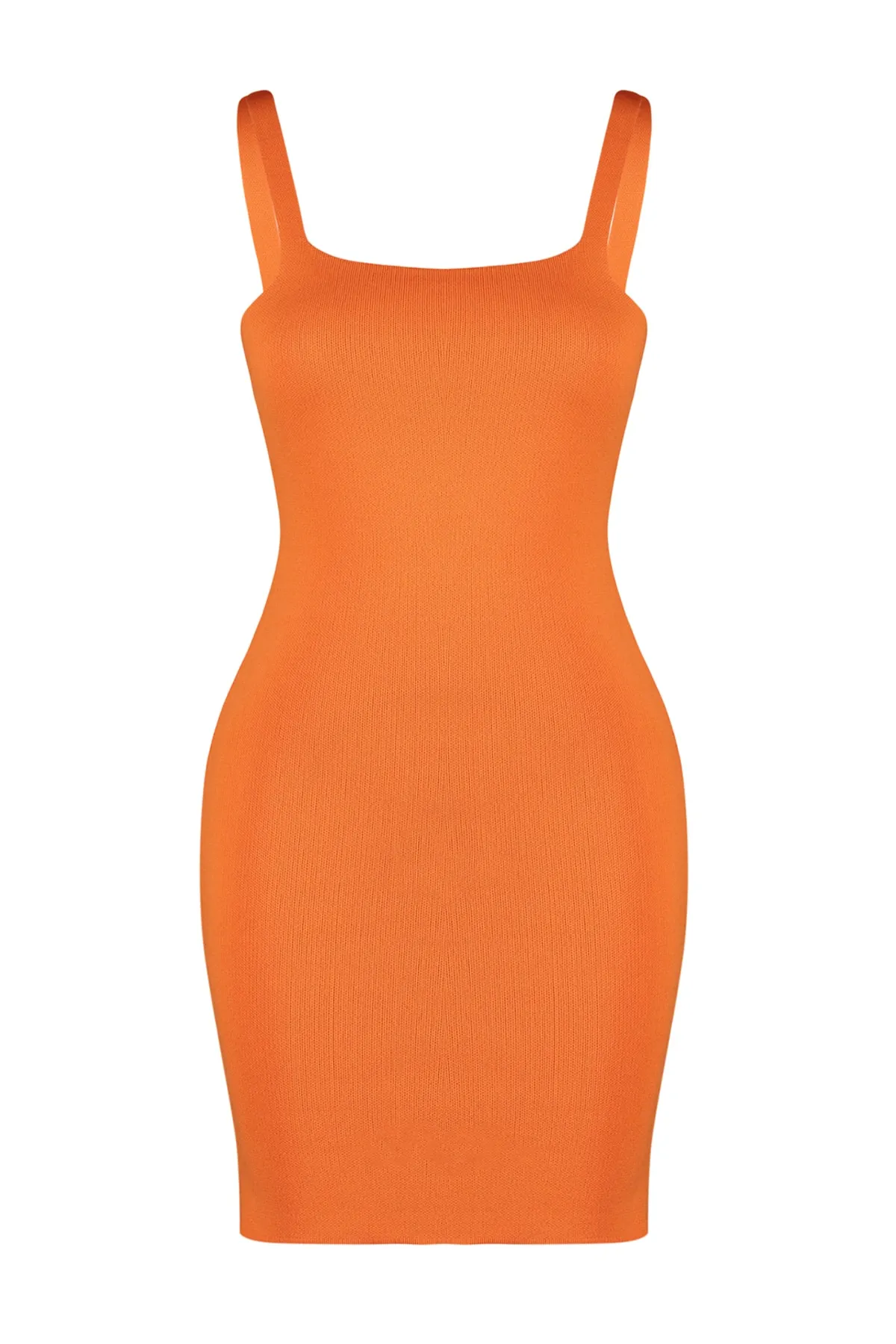 Trendyol Collection  Orangefarbenes Mini-Strick-Basic-Kleid in limitierter Auflage TWOSS21EL3590
