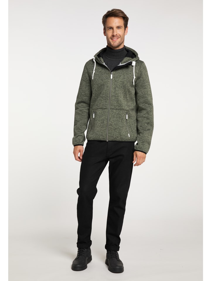 ICEBOUND Strickfleecejacke in Oliv Melange günstig kaufen
