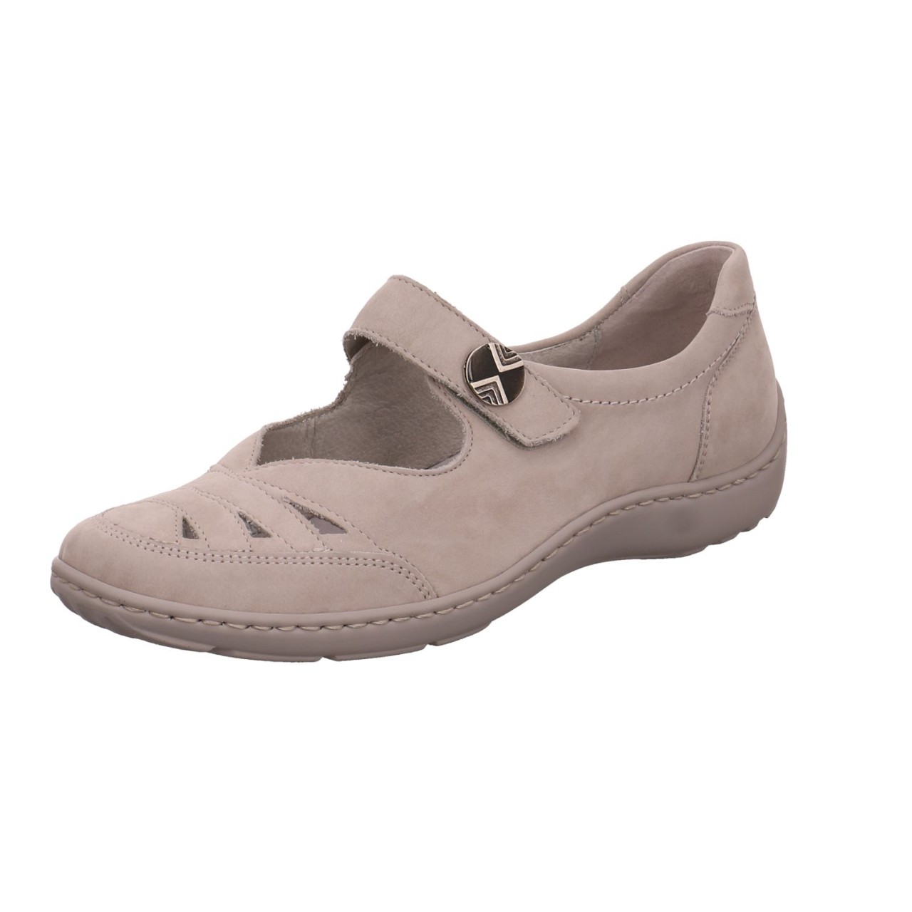 WALDLÄUFER Klassische Slipper grau HENNI-Spangenschuh