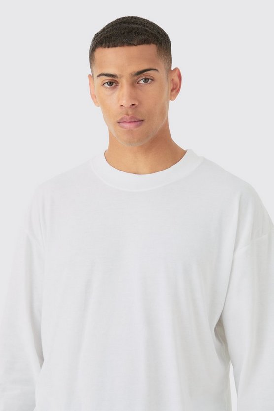 Langärmliges Oversize Rundhals T-Shirt