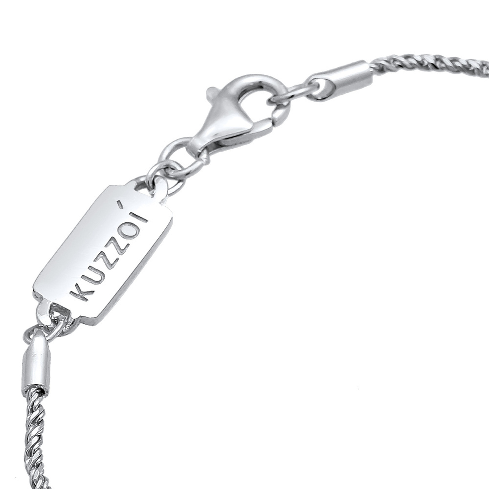 KUZZOI KUZZOI Bracelet Collier pour homme avec cordon torsadé Basic Elegant oxydé en arg Bracelet