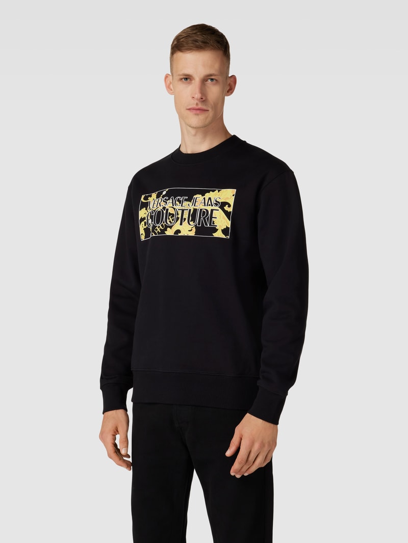 Sweatshirt mit Motiv-Print in schwarz
