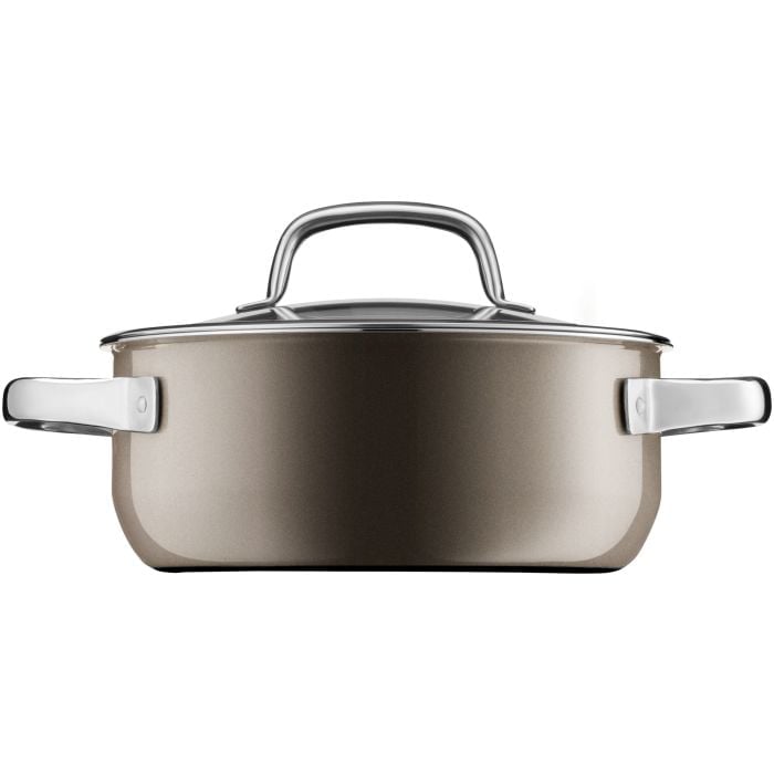Fusiontec Mineral Bratentopf mit Glasdeckel, 20 cm, Dark Brass