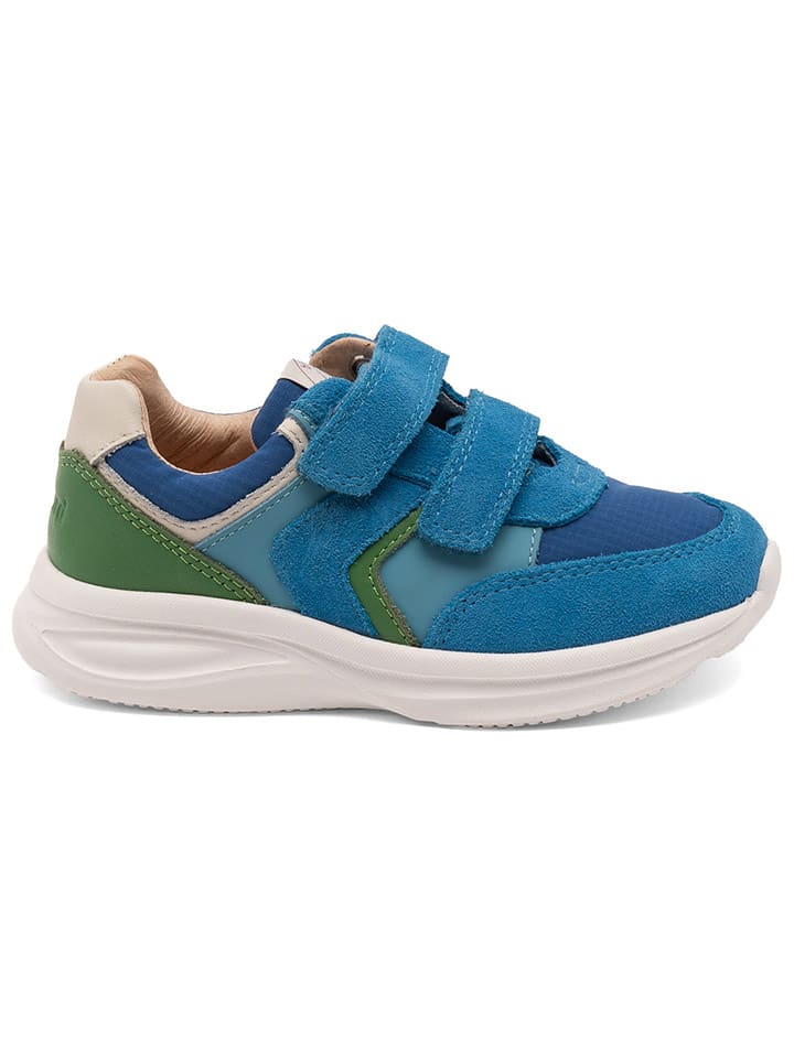 bisgaard Leder-Sneakers in Blau/ Grün günstig kaufen