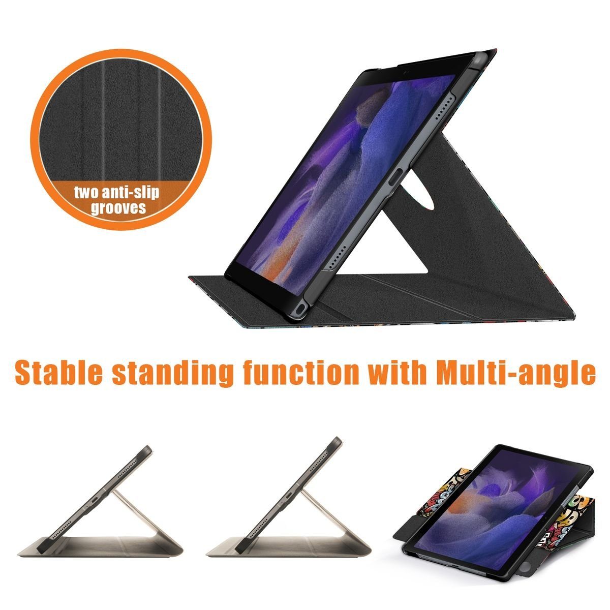 Wigento Tablet-Hülle Für Samsung Galaxy Tab A8 2021 10.5 Zoll 360 Grad Rotation Tablet Tasche Hülle Case Cover Etui Schutz Motiv 2 Neu
