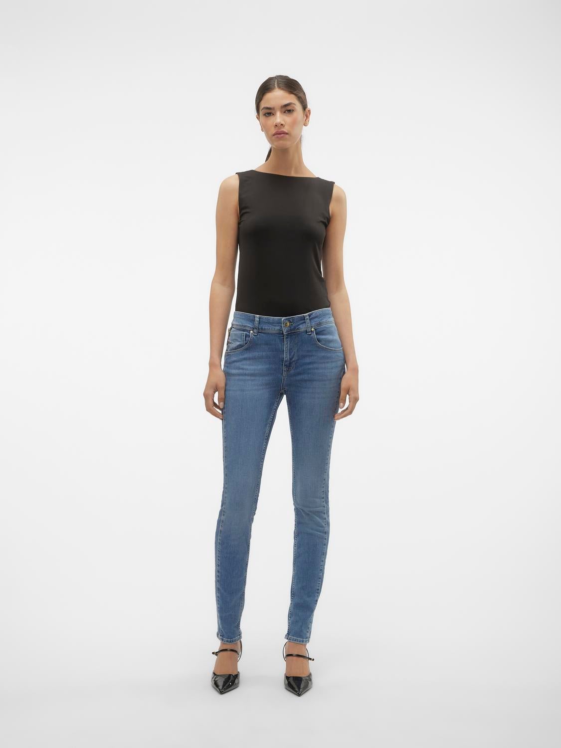VMEMPOWER Mid Rise Skinny Fit Jeans