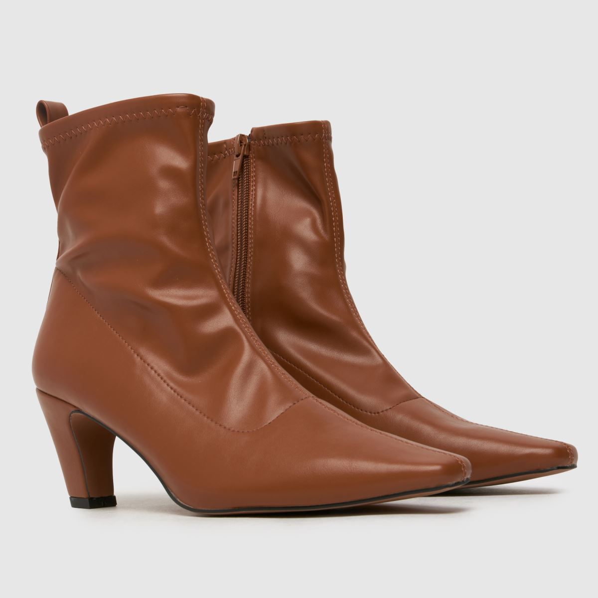 Schuh – Aries – Bruna stretchiga sockstövlar med klack