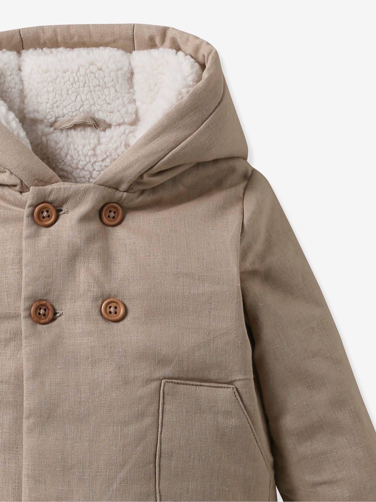 Cyrillus Wattierte Baby Jacke mit Leinen CYRILLUS - beige