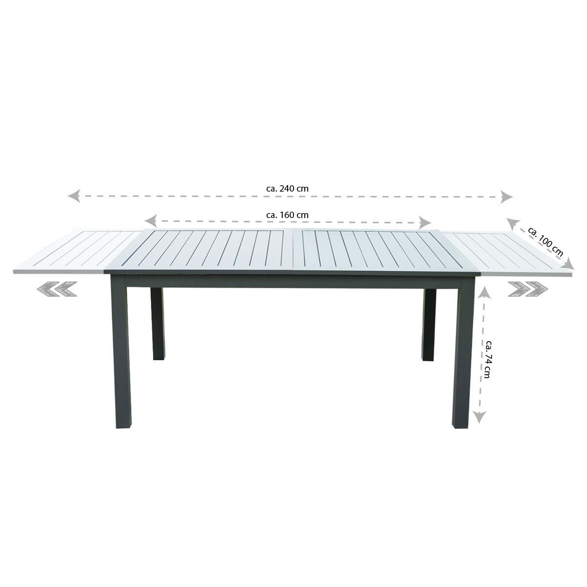 Home Deluxe ausziehbarer Gartentisch CASA