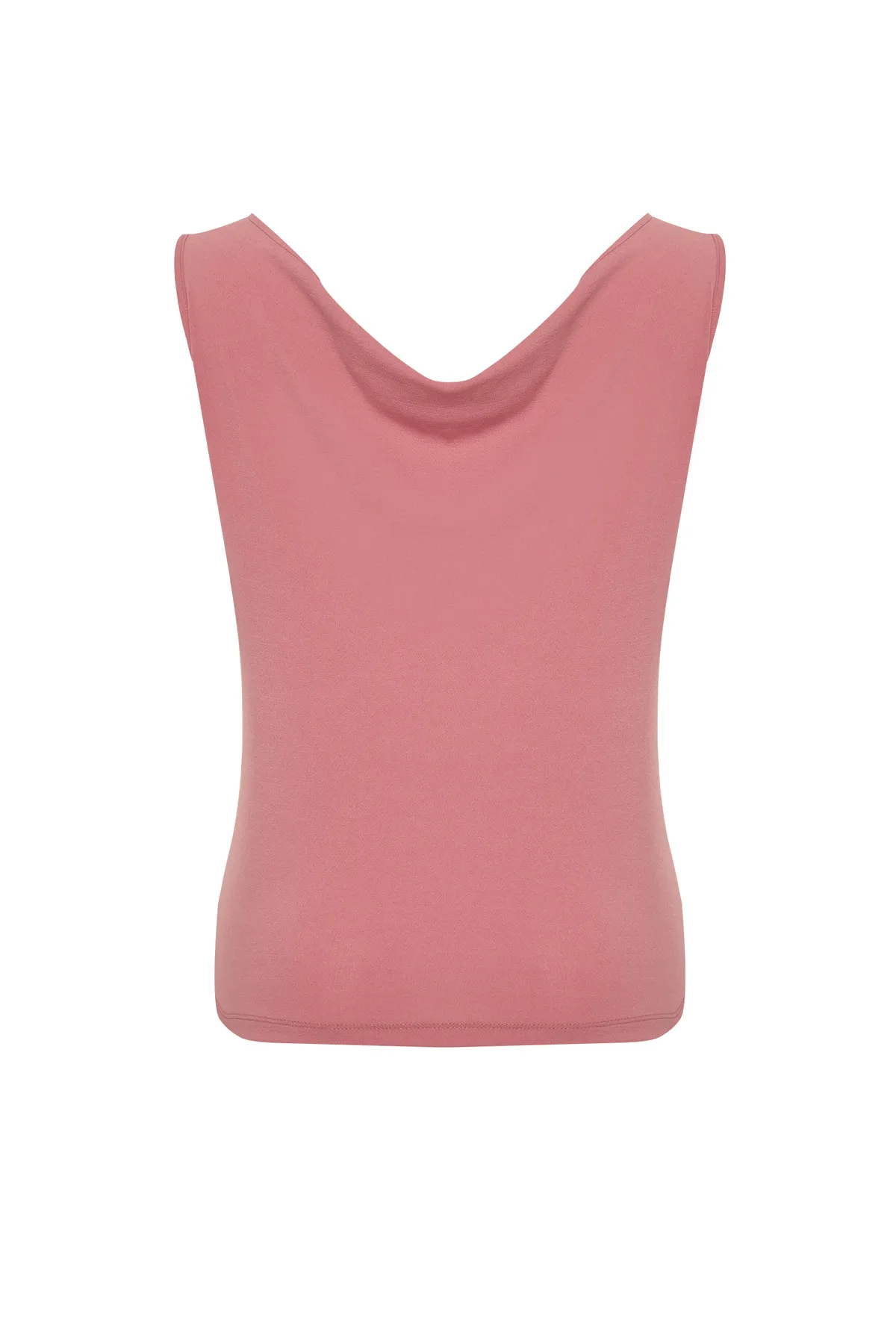 Trendyol Curve  Dried Rose Boat Degaje-Kragen-Strickbluse TBBSS24AF00021