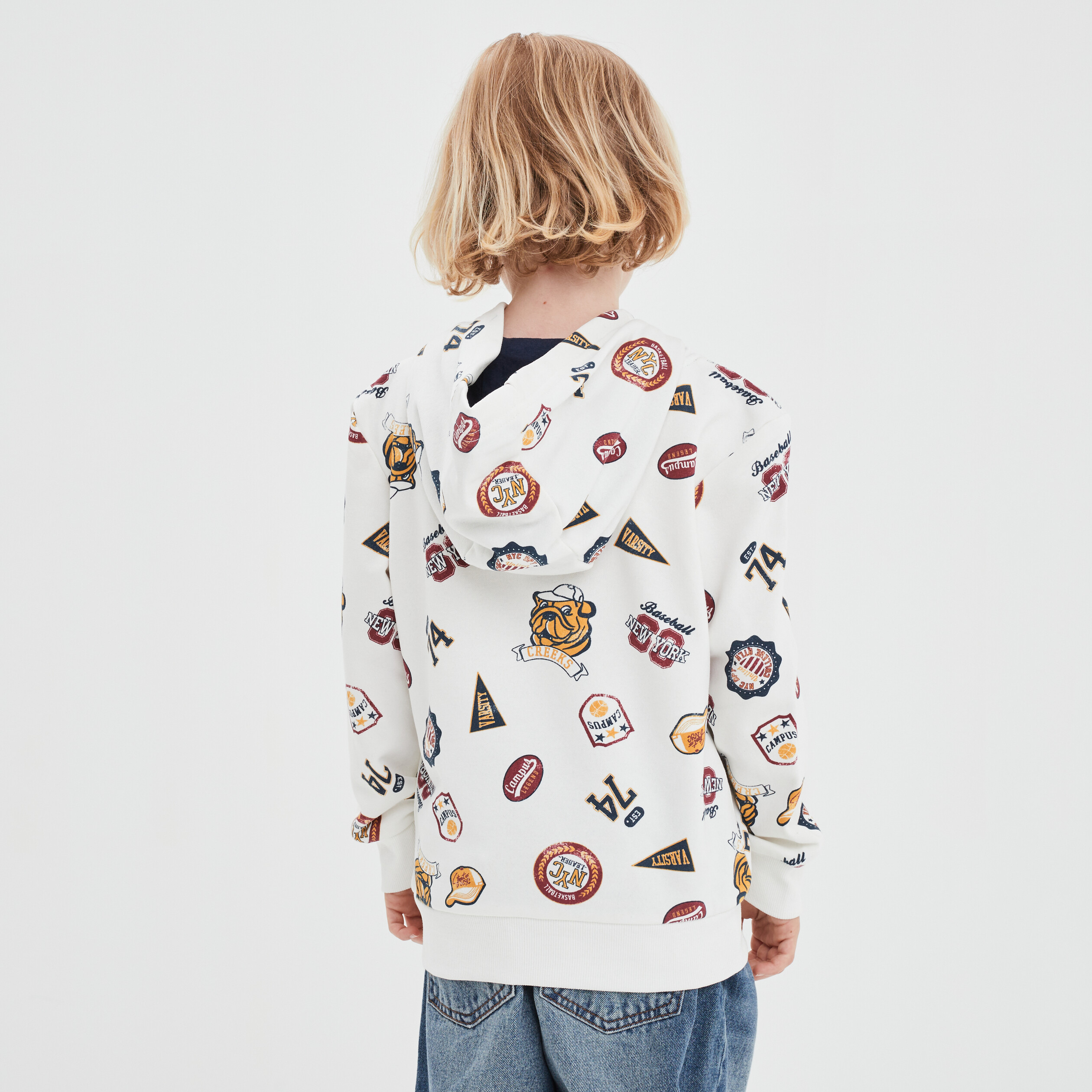 Sweat à capuche hoodie Creeks blanc garçon | La Halle