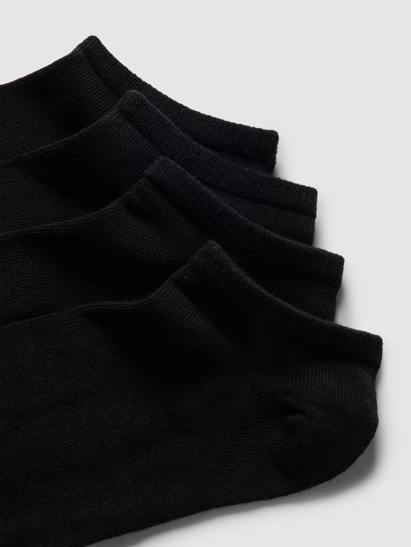 Sneakersocken mit Label-Print im 4er-Pack in schwarz