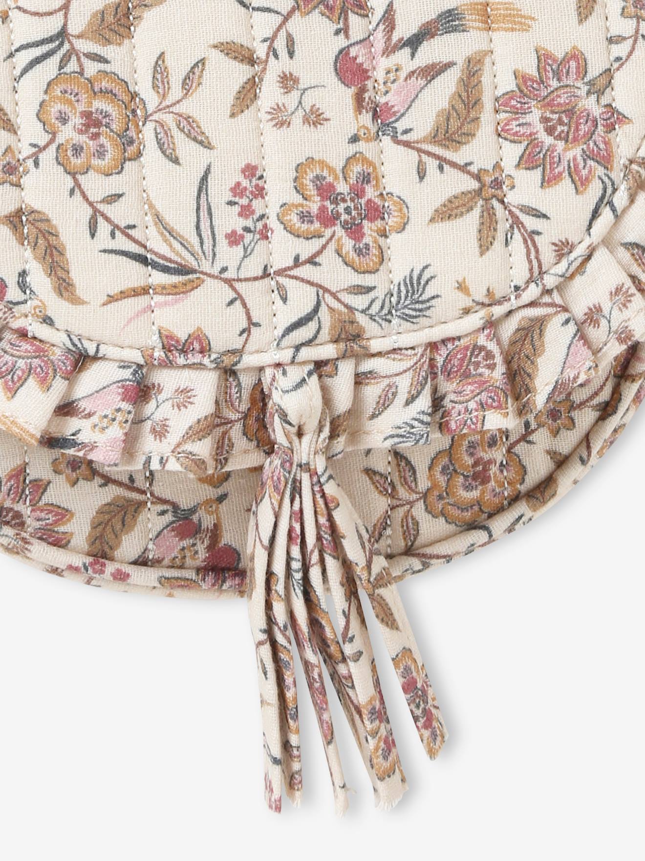 Vertbaudet Mädchen Umhängetasche mit Blumen - beige bedruckt