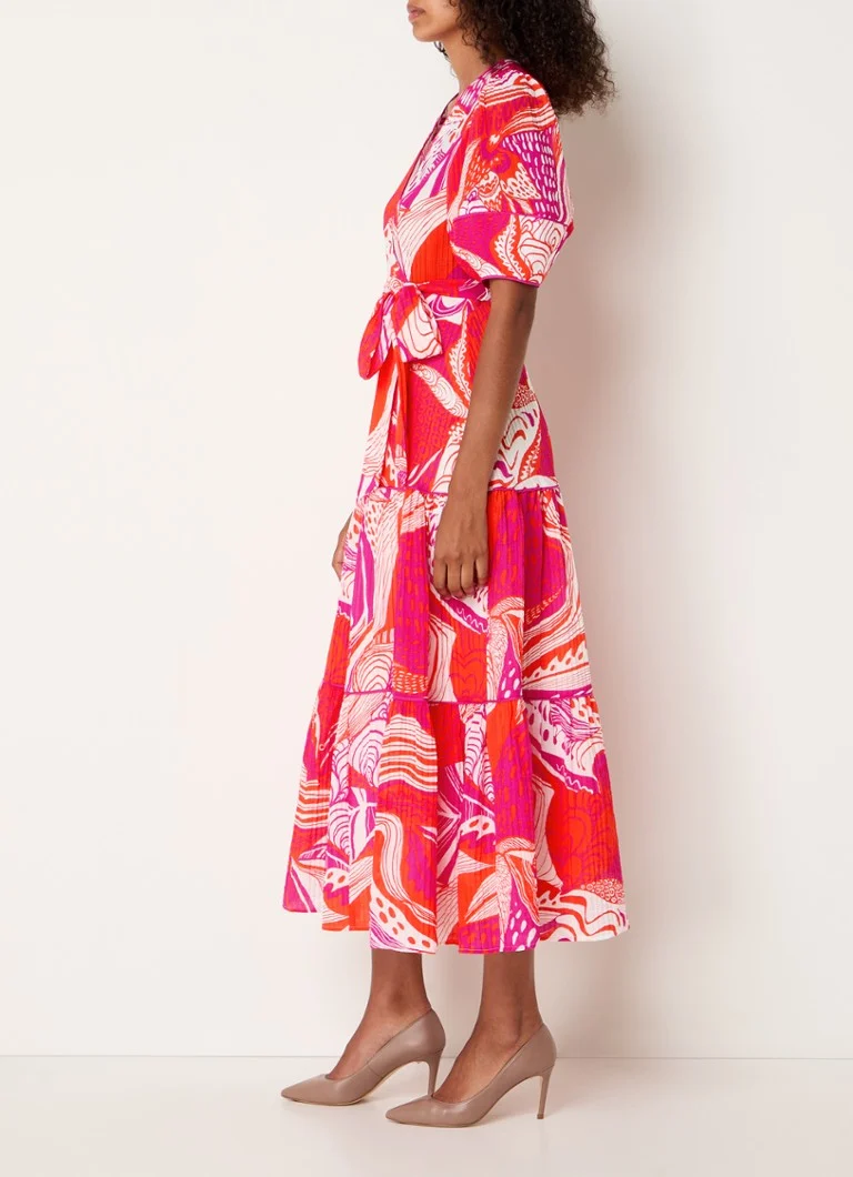 Vestido túnica midi Tilda de Phase Eight con cinturón y estampado.
