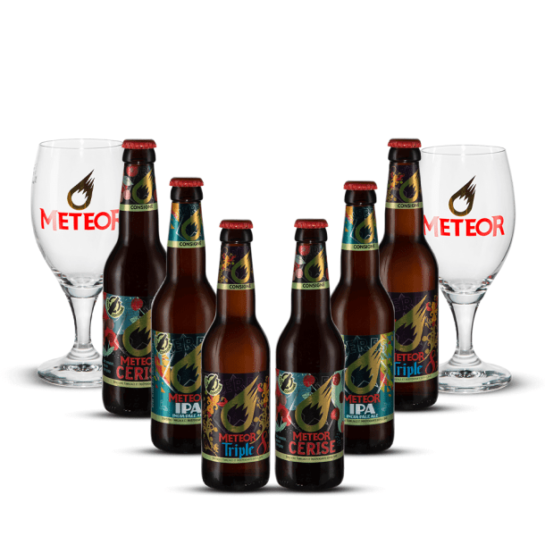 Pack Meteor 6 Bières + 2 Verres