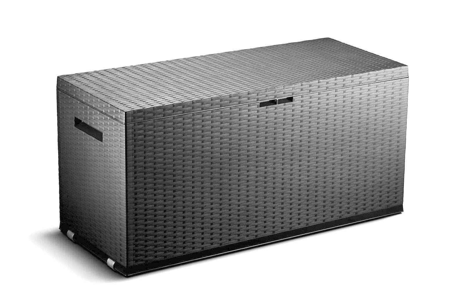 dynamic24 Auflagenbox, Auflagenbox Rattan Optik 120cm