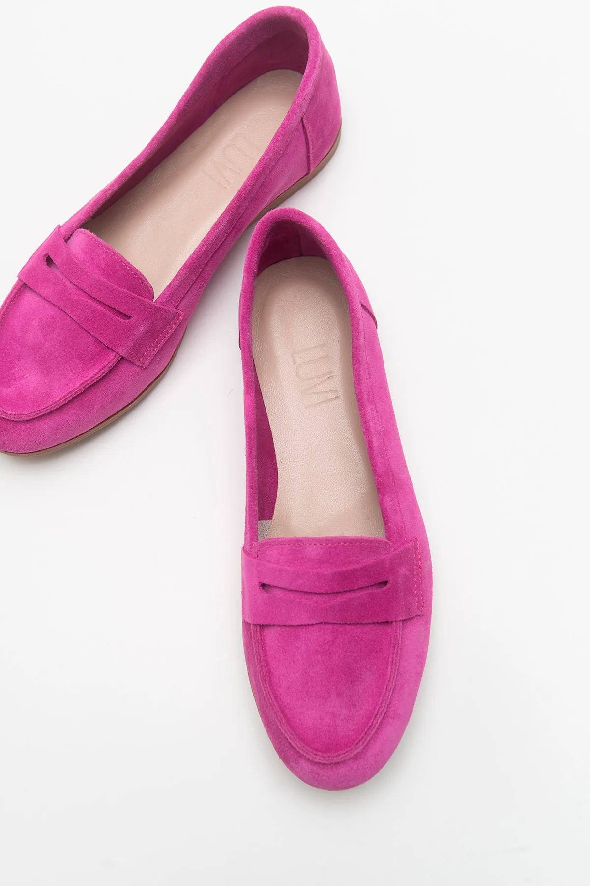 LuviShoes  Ballerinas aus fuchsiafarbenem Wildleder für Damen