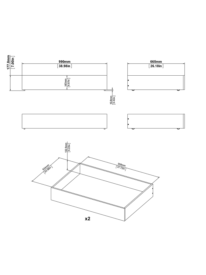 ebuy24 Bett Nada Weiß 99 x 67 cm günstig kaufen onesize