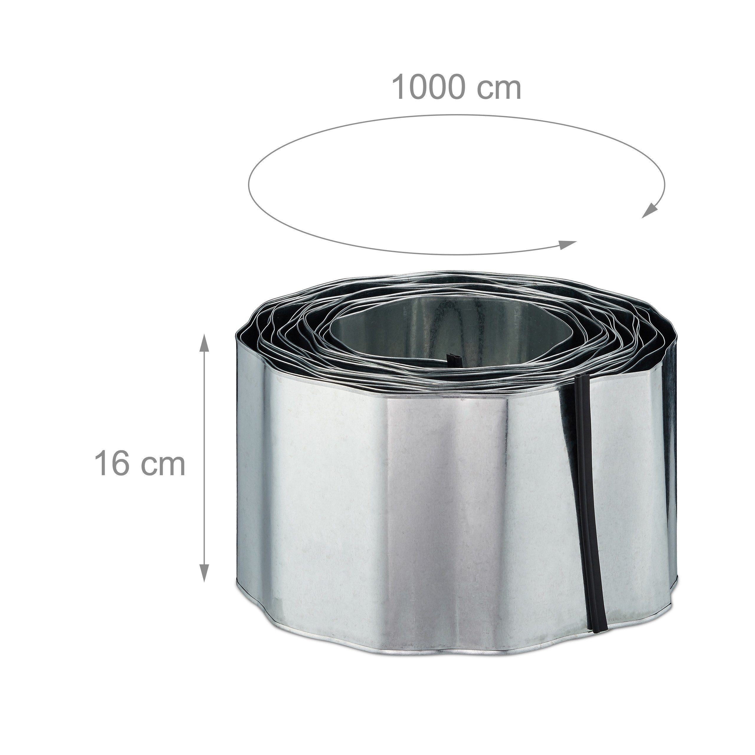 relaxdays Rasenkante 2 x Rasenkante 10m Metall