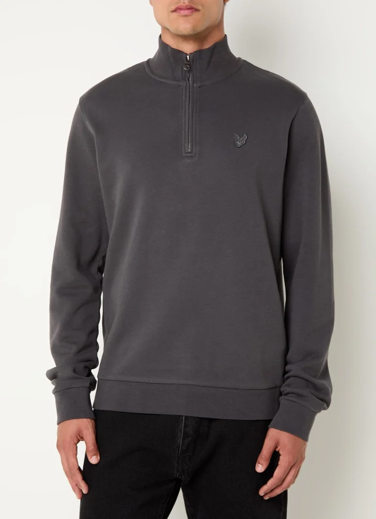 Pulover cu fermoar și logo Lyle & Scott