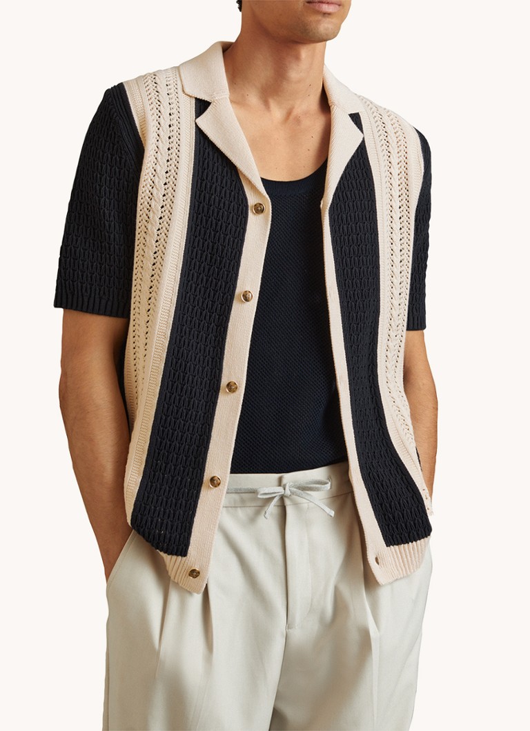 Reiss Nicoli slim fit pletena srajca s črtastim potiskom